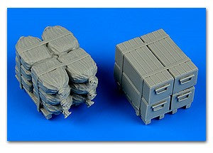 Aerobonus 480117 1/48 US Army Load; Crates & Sacks on Skids