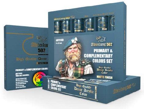 Abteilung 502 1160 Primary & Complementary Acrylic Paint Set (6 Colors) 20ml Tubes (D)