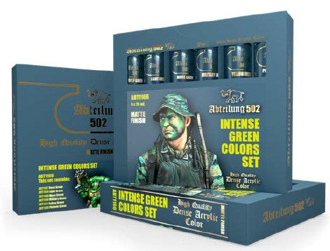 Abteilung 502 1166 Intense Green Acrylic Paint Set (6 Colors) 20ml Tubes (D)