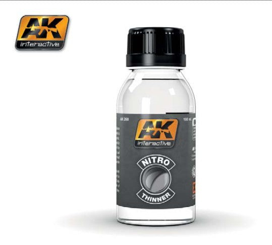 AK Interactive 268 Nitro Thinner 100ml Bottle use w/Clear Colors
