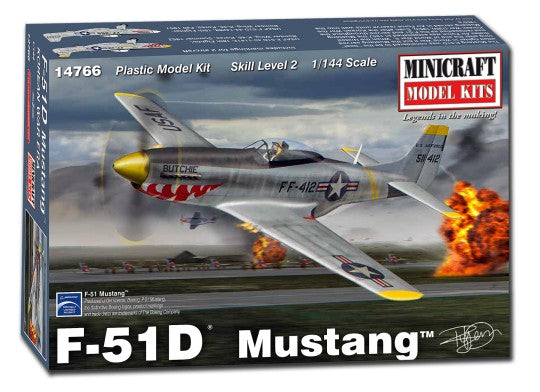 Minicraft 14766 1/144 F51D Mustang USAF Aircraft Korean War