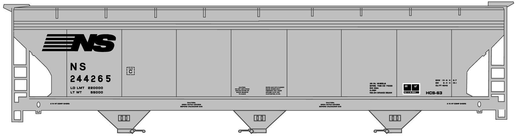 Accurail 20381 Ho 3Bay Acf Hopper Ns