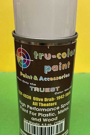 Tru-Color Paint 4030 All Scale Aerosol Spray Paint 4.5oz 135ml Can -- Matte Olive Drab 11944 All Theatres