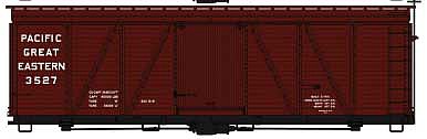 Accurail 11601 HO Scale Fowler 36' Wood Boxcar - Kit -- Pacific Great Eastern 3527 (Boxcar Red)