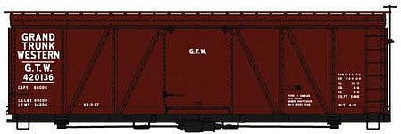 Accurail 1173 HO Scale Fowler 36' Wood Boxcar - Kit -- Grand Trunk Western 420136 (Boxcar Red)