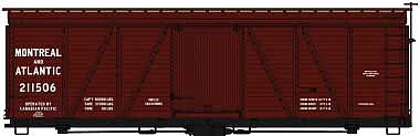 Accurail 1178 HO Scale Fowler 36' Wood Boxcar - Kit -- Montreal & Atlantic 211506 (Boxcar Red)