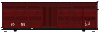 Accurail 1198 HO Scale Fowler 36' Wood Boxcar - Kit -- Data Only (mineral red)