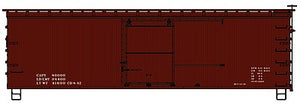 Accurail 1397 HO Scale 36' Double-Sheathed Wood Boxcar w/Steel Roof, Ends, Fishbelly Underframe - K -- Data Only (Boxcar Red, 1940s-Style Lettering)