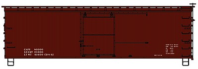 Accurail 1397 HO Scale 36' Double-Sheathed Wood Boxcar w/Steel Roof, Ends, Fishbelly Underframe - K -- Data Only (Boxcar Red, 1940s-Style Lettering)