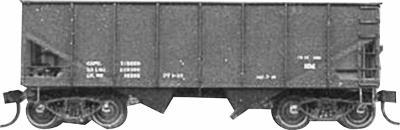 Accurail 2597 HO Scale USRA 2-Bay 55-Ton Open Hopper - Kit -- Data Only (black)