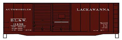 Accurail 3641 HO Scale AAR 40' Double-Door Boxcar - Kit -- Delaware, Lackawanna & Western