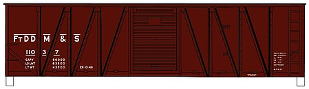 Accurail 4513 HO Scale 40' Single-Sheathed Wood Boxcar w/Steel Doors & Ends - Kit -- Fort Dodge, Des Moines & Southern #11037 (Boxcar Red)