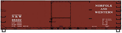 Accurail 4642 HO Scale USRA 40' Double-Sheathed Wood Boxcar - Kit -- Norfolk & Western #68492 (Boxcar Red)