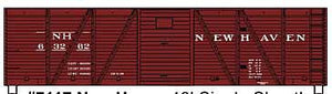 Accurail 7117 HO Scale 40' 6-Panel Single-Sheathed Wood Boxcar with Steel Doors and Ends - Kit -- New Haven 63262 (Boxcar Red)