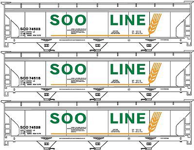 Accurail 8038 HO Scale Acf Cvd HOpper Soo 3#Set