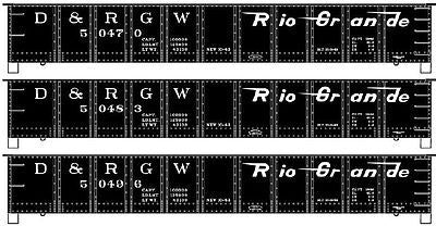 Accurail 8047 HO Scale 41'Steel Gon D&Rgw 3#Set