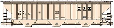 Accurail 8051 HO Scale Ps Grain HOpper Csx 3#Set