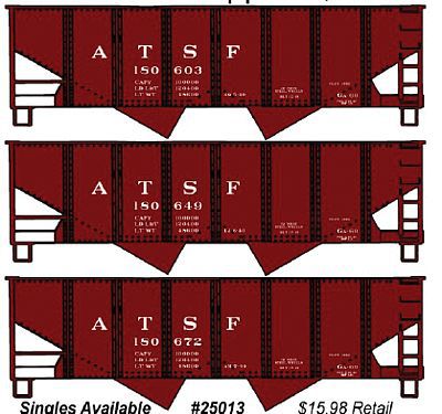 Accurail 8056 HO Scale Usra Twin HOpper Atsf 3#Set