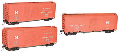 Accurail 8057 HO Scale 40'Steel Boxcar Prr 3#Set