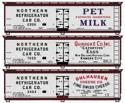 Accurail 8096 HO Scale 40'Wd Reefrs Pm&Qe&Osc 3#St