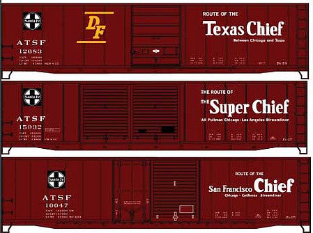 Accurail 8107 HO Scale 50'Stl Bxcar Santefe 3# Set