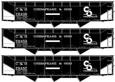 Accurail 8108 HO Scale Os Trp HOpper C&O 3#Set