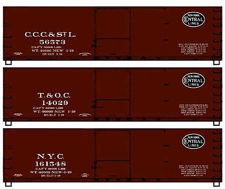Accurail 8117 HO Scale 40' Double Sheath Wood Boxcar Nyc 3Pk