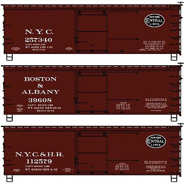 Accurail 8125 HO Scale 36' Dbl Sht Wood Boxcar 3# Set