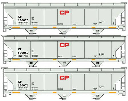 Accurail 8126 HO Scale Acf Cvd HOpper 3# Set Cp