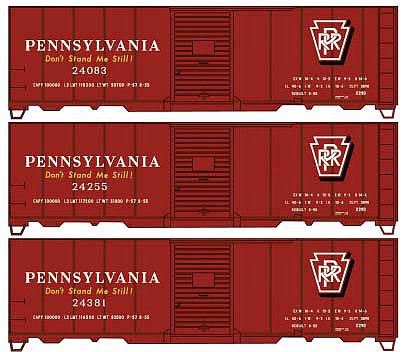 Accurail 8128 HO Scale 40'Steel Boxcar Prr 3#Set