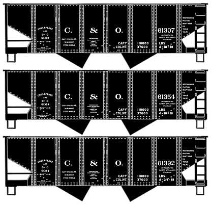 Accurail 8129 HO Scale Usra Twin HOpper C&O 3#Set