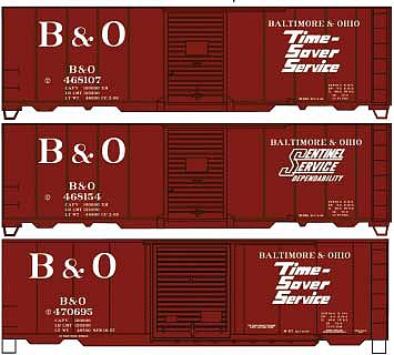 Accurail 8130 HO Scale 40'Steel Boxcar B&O 3#Set