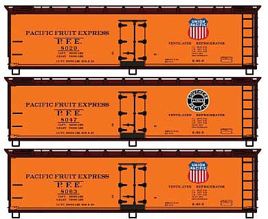 Accurail 8131 HO Scale 40'Wood Reffer Pfe 3#Set