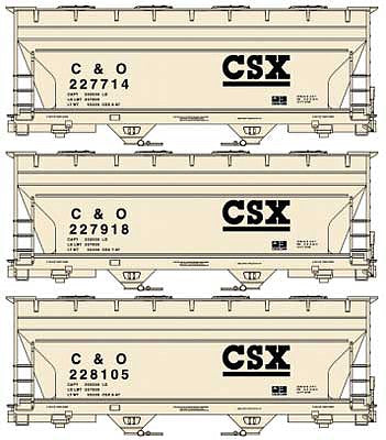 Accurail 8134 HO Scale 2-Bay Cvd HOpper 3#Set