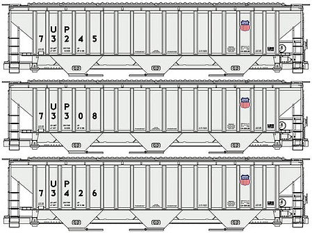 Accurail 8138 HO Scale Ps Cvd HOpper Up 3#Set