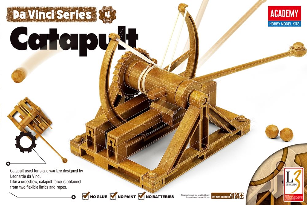 Academy 18137 DaVinci Catapult (Approx 6.5"L) (Snap)