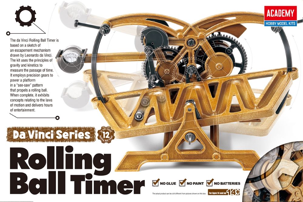 Academy 18174 DaVinci Rolling Ball Timer (Approx 8"L) (Snap)