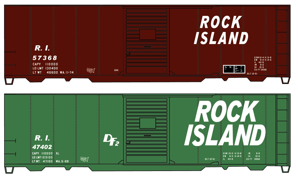 Accurail 1229 Ho 40' Steel Boxcars Ri 2P Set