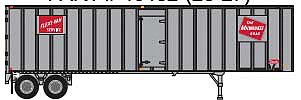 Trainworx 4043404 N Scale Flexi-Van 40' Exterior-Post Semi Trailer with Curb Door - Assembled -- Milwaukee Road 4 (silver, red)