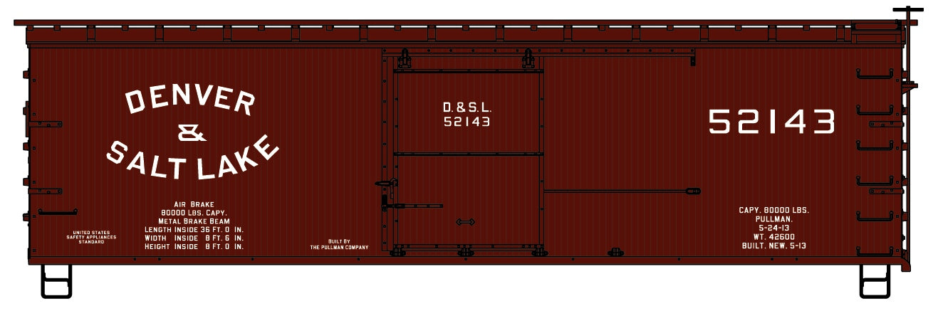 Accurail 1408 Ho 36'Ds Wood Boxcar D&Sl