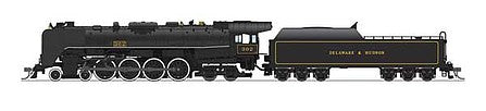 Broadway Limited 6810 HO Scale Class T1 4-8-4 - Sound and DCC - Paragon4 -- Delaware & Hudson 302 (black, yellow)