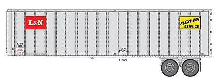 Walthers Scenemaster 2602 HO Scale Flexi-Van 40' Trailer 2-Pack - Assembled -- Louisville & Nashville (logo and Flexi-Van placards, end doors)