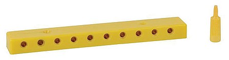 Faller 180802 All Scale Low-Voltage Distribution Terminal (Plate) -- 10 Sockets and Plugs, 3/32" 2.5mm (yellow)