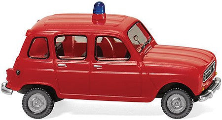 Wiking 22447 HO Scale 1967 Renault R4 Station Wagon - Assembled -- Fire Department (red)