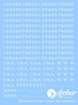 Archer Fine Transfers 35025W 1/35 US Vehicle Registration Codes Early RR Front Type (White)