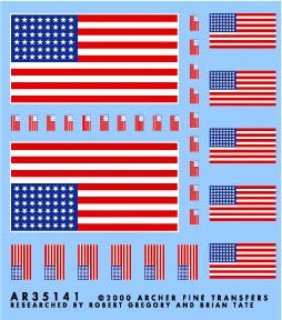 Archer Fine Transfers 35141 1/35 American 48 Star Flags for Vehicles Africa/Europe & Uniforms