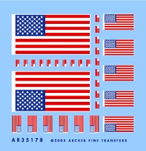 Archer Fine Transfers 35178 1/35 American 50 Star Flag for Vehicles & Uniforms