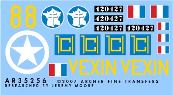 Archer Fine Transfers 35256 1/35 Free French M4A3 Vexin