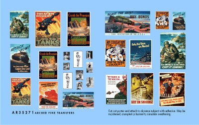 Archer Fine Transfers 35271 1/35 US Armor Propaganda Posters (17 w/9 Pin-Ups)