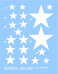 Archer Fine Transfers 48022W 1/48 Stars for Sherman Tanks (White)